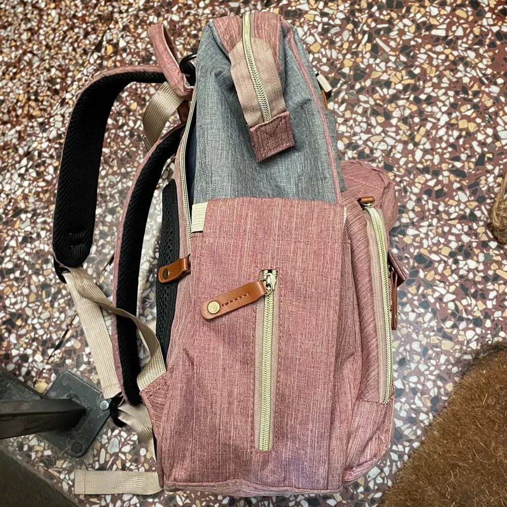Stylish Pink and Gray Women's Backpack